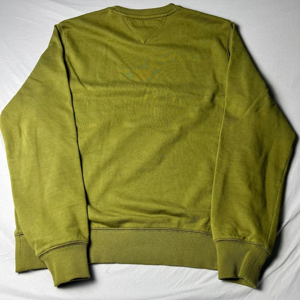 Tommy Hilfiger Mens Olive Green Crewneck Sweatshirt Cotton French Terry M